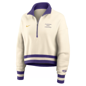Nike Nike Women's LSU Tigers Natural Legacy Quarter-Zip Cropped Jacket, XL, Tan - $80.00 at DICK'S Sporting Goods