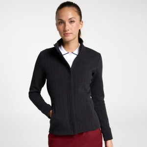 Walter Hagen Women's Clubhouse Full Zip Golf Jacket, Large, Pure Black