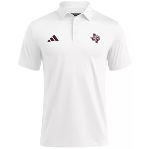 adidas Men's Texas A&M Aggies White Ultimate365 Mesh Polo, Large