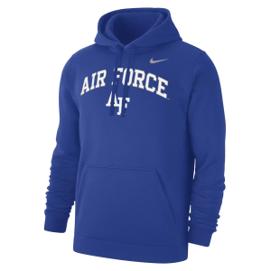 Nike Men's Air Force Falcons Royal Club Fleece Arch Logo Pullover Hoodie, Large, Blue