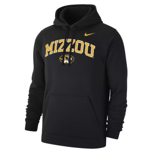 Nike Men's Missouri Tigers Black Club Fleece Arch Logo Pullover Hoodie, XL