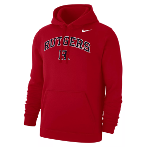 Nike Men's Rutgers Scarlet Knights Red Club Fleece Arch Logo Pullover Hoodie, XXL