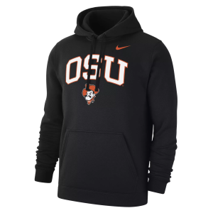 Nike Men's Oklahoma State Cowboys Black Club Fleece Arch Logo Pullover Hoodie, Medium