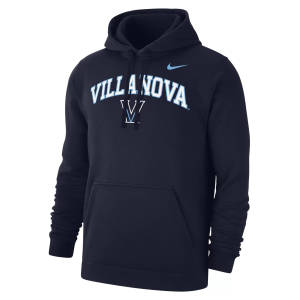 Nike Men's Villanova Wildcats Navy Club Fleece Arch Logo Pullover Hoodie, XL, Blue