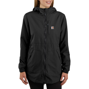 Carhartt Women's Rain Defender Hooded Lightweight Coat, Medium, Black