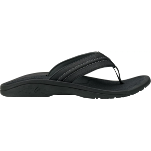OluKai Men's Hokua Sandals, Size 8, Black/Dark Shadow