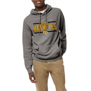League-Legacy Men's Iowa Hawkeyes Grey Heritage Hoodie, Small, Gray