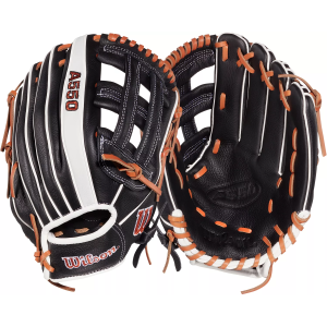 Wilson 12" Youth A550 Series Glove, Kids, Black/White