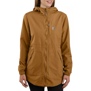 Carhartt Women's Rain Defender Hooded Lightweight Coat, XS, Carhartt Brown