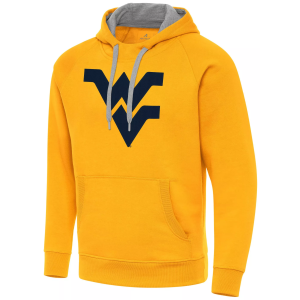 Antigua Men's West Virginia Mountaineers Gold Victory Pullover Hoodie, Small, Yellow