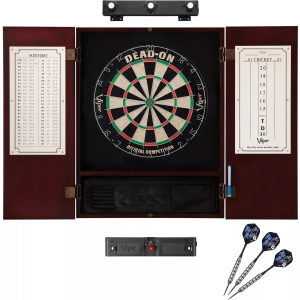 Viper Dead On Sisal Dartboard, Cabinet, and Accessory Bundle, Black