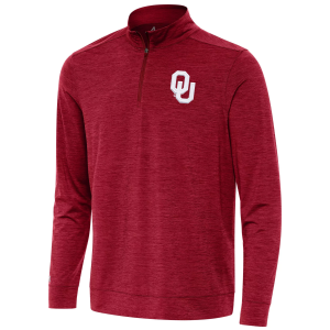 Antigua Men's Oklahoma Sooners Cardinal Red Heather Bright 1/4 Zip Pullover, Small