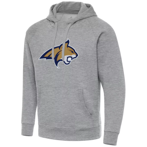 Antigua Men's Montana State Bobcats Grey Heather Victory Pullover Hoodie, Small, Gray