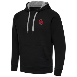 Antigua Men's Oklahoma Sooners Black Victory Pullover Hoodie, Small