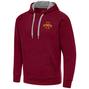 Antigua Men's Iowa State Cyclones Cardinal Red Victory Pullover Hoodie, Small