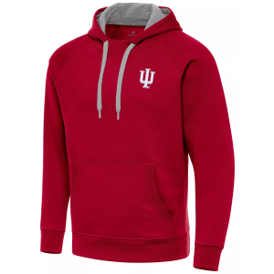 Antigua Men's Indiana Hoosiers Dark Red Victory Pullover Hoodie, Small