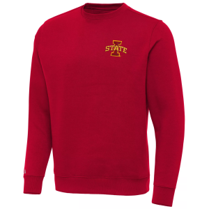 Antigua Men's Iowa State Cyclones Dark Red Victory Pullover Crewneck Sweatshirt, Medium