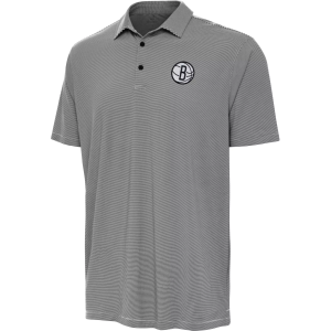 Antigua Men's Brooklyn Nets Black Twine Polo, Small