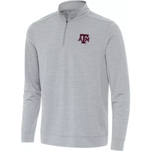 Antigua Men's Texas A&M Aggies Grey Bright Mock Quarter-Zip Pullover, XXL, Gray