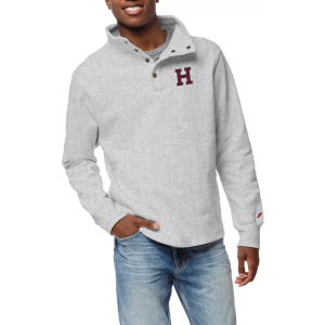 League-Legacy Men's Harvard Crimson Ash Snap Up Jacket, XL, Gray