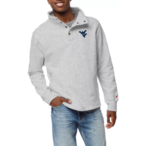 League-Legacy Men's West Virginia Mountaineers Ash Snap Up Jacket, XL, Gray