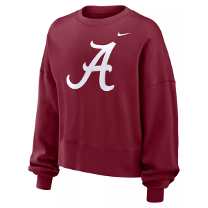 Nike Women's Alabama Crimson Tide Crimson Logo Oversized Crew Neck Sweatshirt, XL, Red