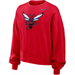 Nike Women's Delaware State Hornets Red Club Fleece Phoenix Crew Neck Sweatshirt, Small