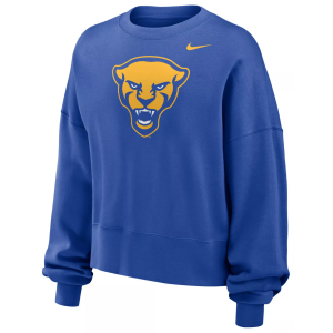 Nike Women's Pitt Panthers Blue Club Fleece Phoenix Crew Neck Sweatshirt, Small