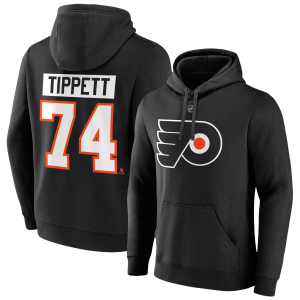 NHL Adult Philadelphia Flyers Owen Tippett #74 2024-2025 Authentic Pro Black Pullover Hoodie, Men's, Medium