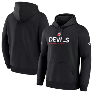 NHL Men's New Jersey Devils Black Primary Rink Pullover Hoodie, Medium