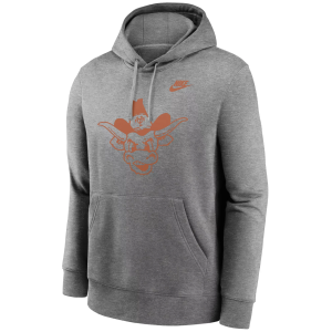 Nike Adult Texas Longhorns Dk Grey Heather Club Fleece Hoodie, Men's, Medium, Gray