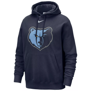 Nike Men's Memphis Grizzlies Navy Logo Club Pullover Hoodie, Small, Blue