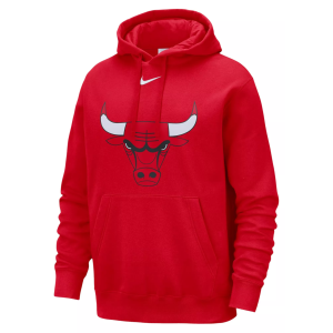 Nike Men's Chicago Bulls Red Logo Club Pullover Hoodie, Small
