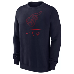 Nike Men's Indiana Fever Navy Club Logo Crew Neck Sweatshirt, Large, Blue
