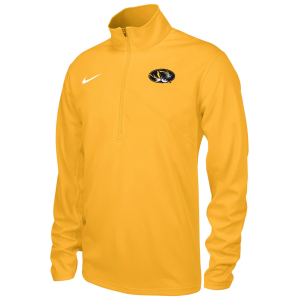 Nike Men's Missouri Tigers University Gold 'Gold Rush' Quarter-Zip Training Jacket, XXL, Yellow