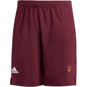 adidas Men's Arizona State Sun Devils Maroon 9" Heat Ready Woven Shorts, Small, Red