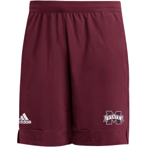 adidas Men's Mississippi State Bulldogs Maroon 9" Heat Ready Woven Shorts, Small, Red