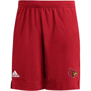 adidas Men's Louisville Cardinals Cardinal Power Red 9" Heat Ready Woven Shorts, Small