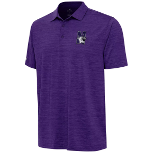 Antigua Men's Northwestern Wildcats Dark Purple Layout Polo, Medium