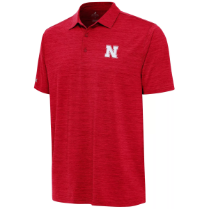 Antigua Men's Nebraska Cornhuskers Dark Red Layout Polo, Small