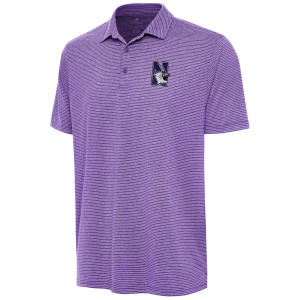 Antigua Men's Northwestern Wildcats Dark Purple Scheme Polo, Medium