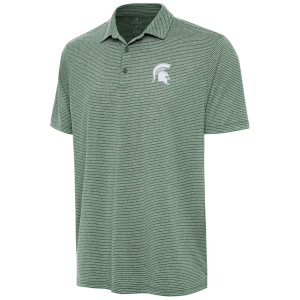 Antigua Men's Michigan State Spartans Dark Pine Scheme Polo, Small, Green