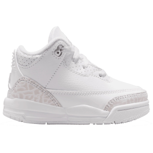 Air Jordan Toddler 3 Retro Shoes, Boys', Size 5, White/Silver