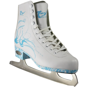 American Athletic Shoe Women's Turquoise Insole Figure Skates, White