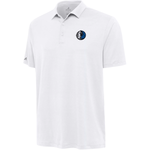 Antigua Men's Dallas Mavericks White Reprocess Polo, Small