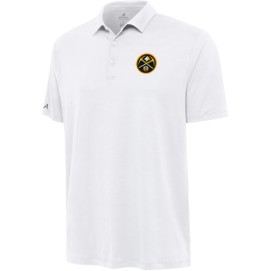 Antigua Men's Denver Nuggets White Reprocess Polo, Small