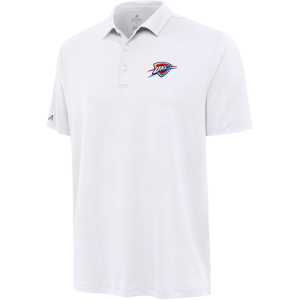 Antigua Men's Oklahoma City Thunder White Reprocess Polo, Small