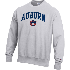 Champion Men's Auburn Tigers Grey Reverse Weave Crew Sweatshirt, Small, Gray