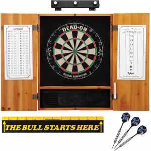 Viper Dead On Sisal Dartboard, Cabinet, and Accessory Bundle, Black