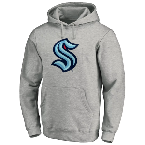 NHL Adult Seattle Kraken Cotton Fleece Grey Pullover Hoodie, Men's, Medium, Gray